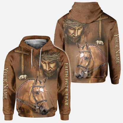 Faith Over Fear - Personalized Horse All Over T-shirt and Hoodie