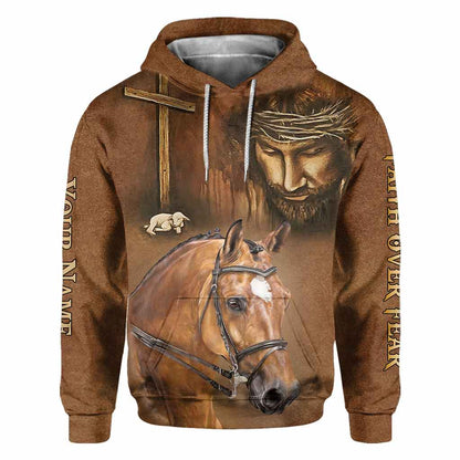 Faith Over Fear - Personalized Horse All Over T-shirt and Hoodie