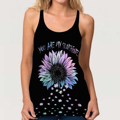 You Are My Sunshine - Autism Awareness Cross Tank Top