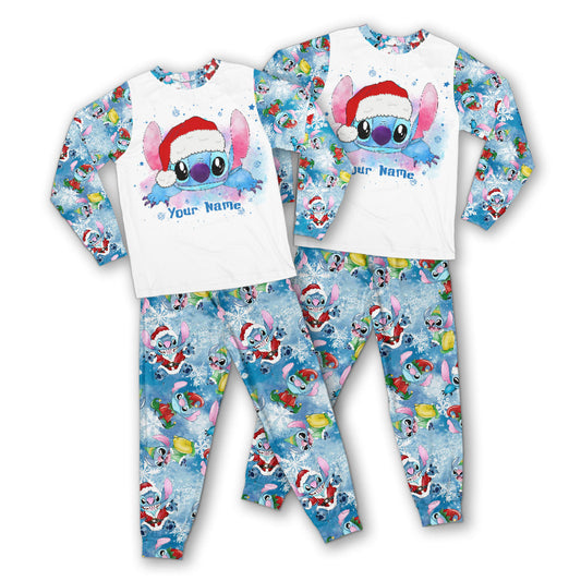 Ohana Snowy - Personalized Christmas Ohana Pajamas Set