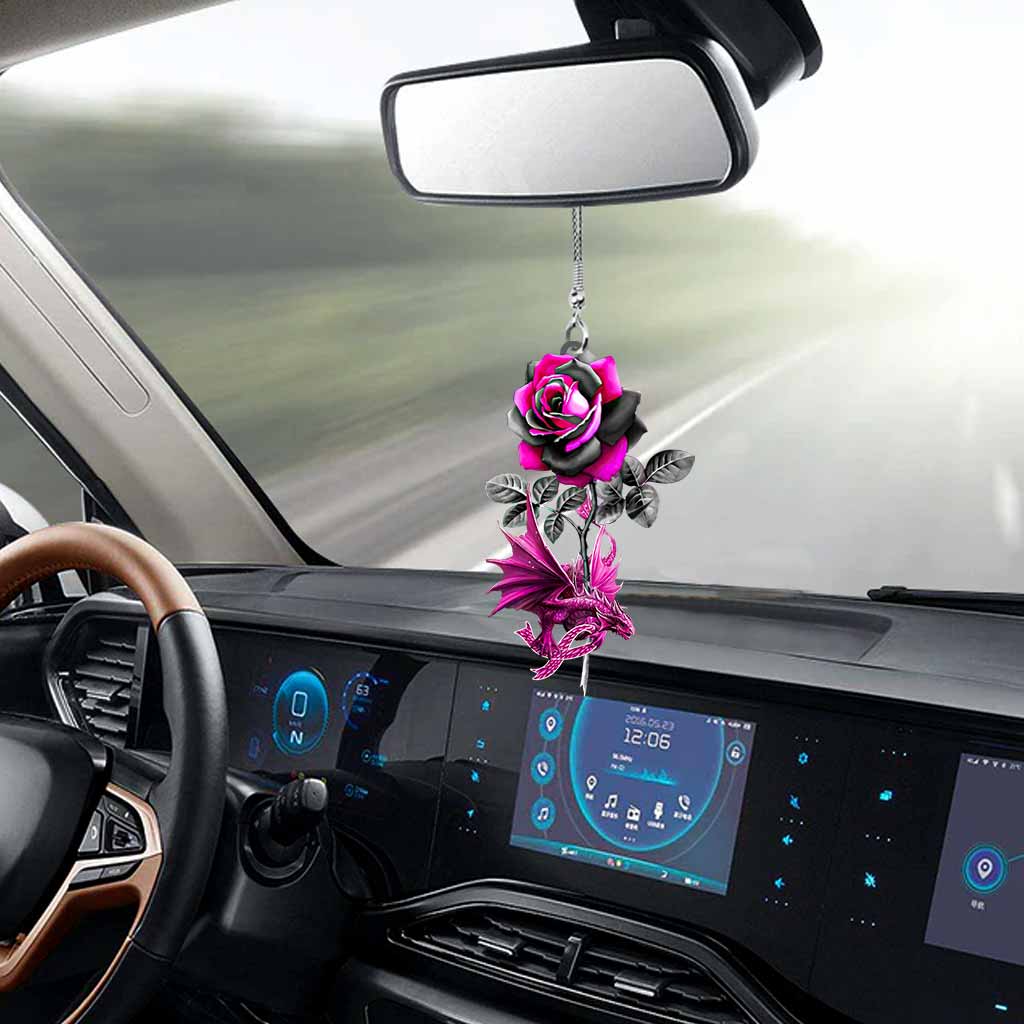 Pink Warrior - Breast Cancer Awareness Two-Sided Car Ornament