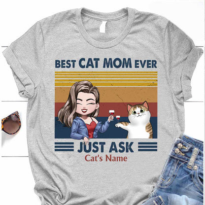 Best Cat Mom Ever - Personalized T-shirt and Hoodie