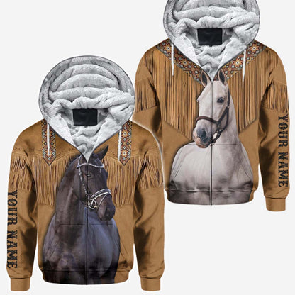 Western Horse Couple Hoodie - Personalized All Over T-shirt and Hoodie