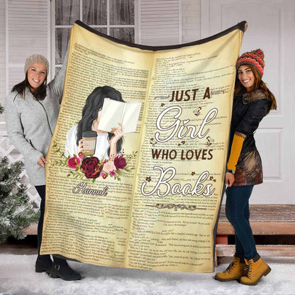 Just A Girl Who Loves Books - Personalized Book Blanket