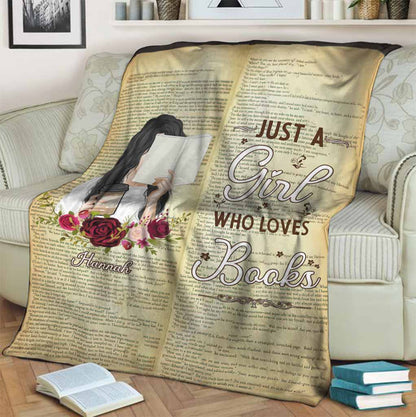 Just A Girl Who Loves Books - Personalized Book Blanket