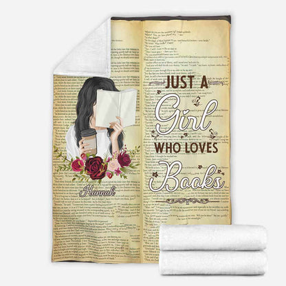 Just A Girl Who Loves Books - Personalized Book Blanket