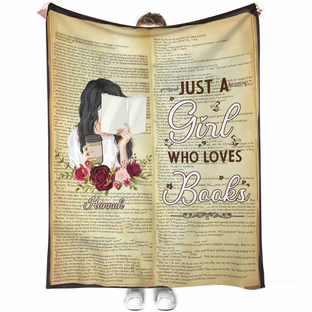 Just A Girl Who Loves Books - Personalized Book Blanket