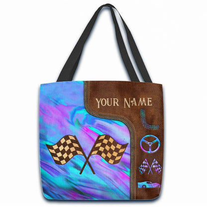 Love Racing Personalized  Tote Bag