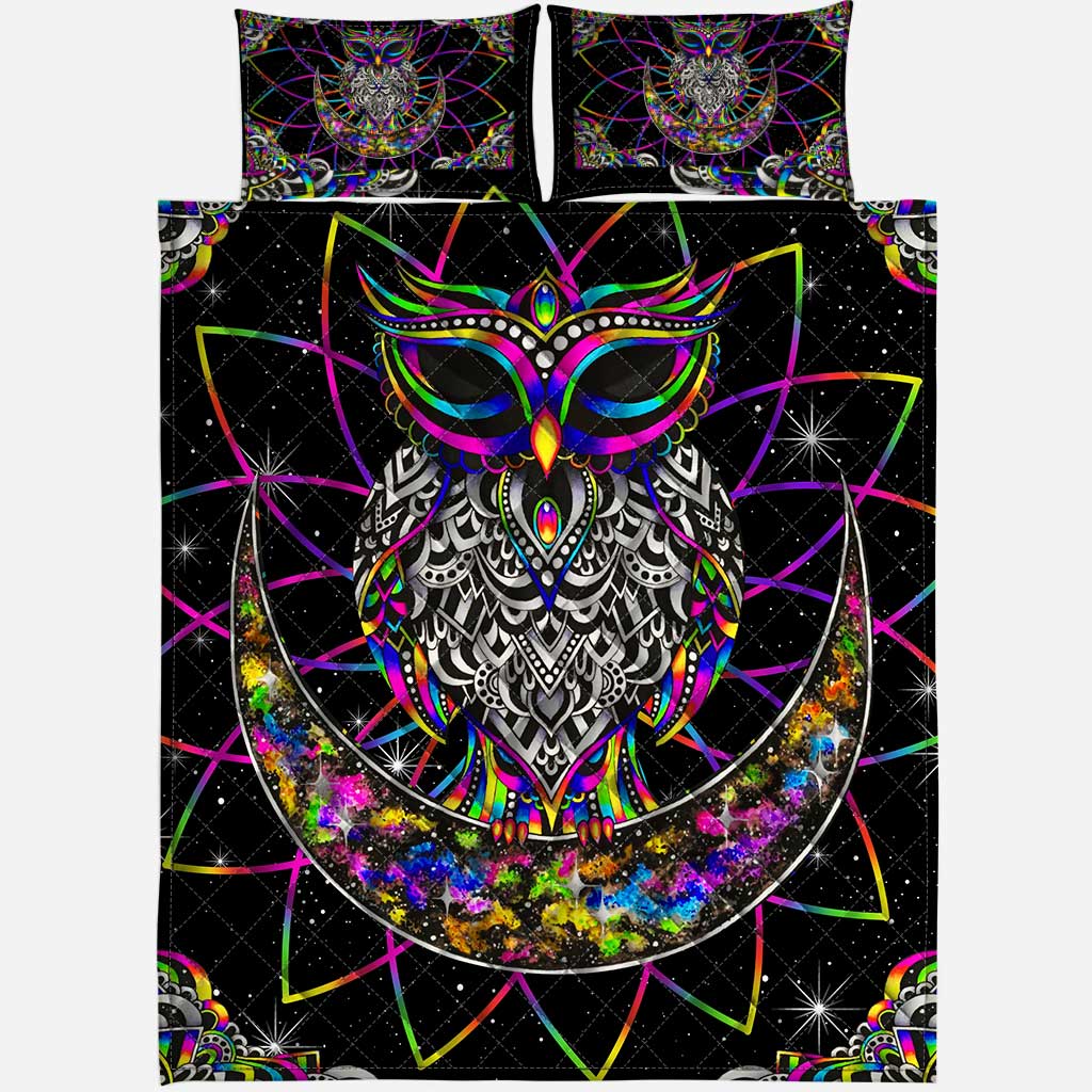 Galaxy - Owl Quilt Bed Set