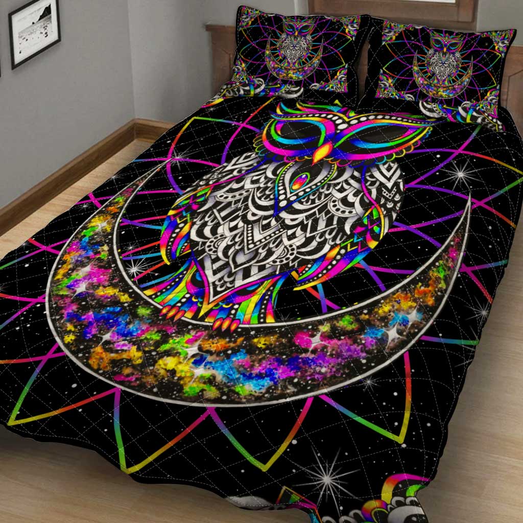 Galaxy - Owl Quilt Bed Set