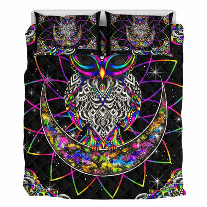 Galaxy - Owl Quilt Bed Set