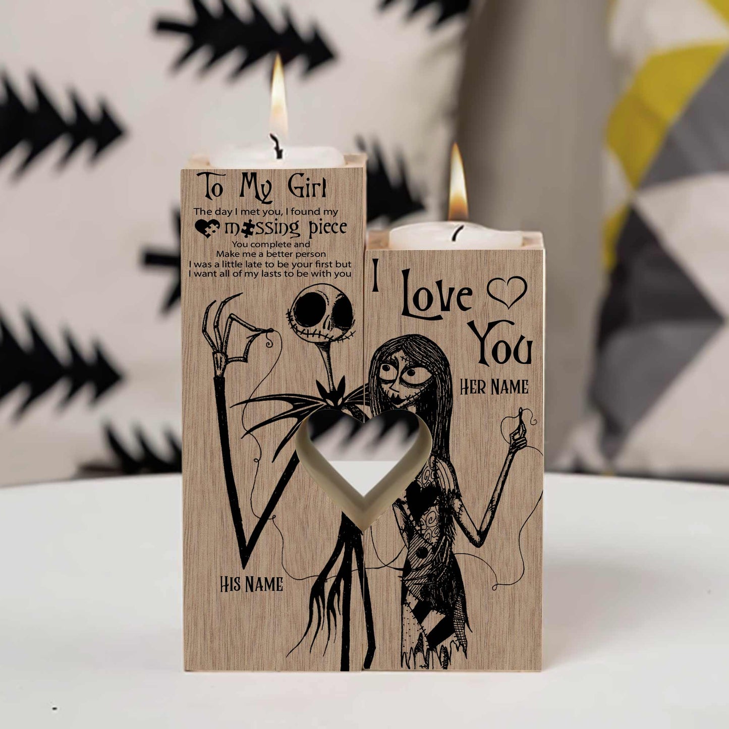 Nightmare Couple - Personalized Candle Holder