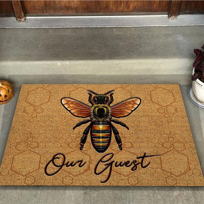 Bee Our Guest Coir Pattern Print Doormat