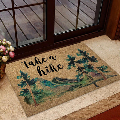 Take A Hike - Hiking Coir Pattern Print Doormat