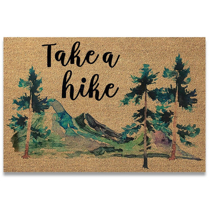 Take A Hike - Hiking Coir Pattern Print Doormat