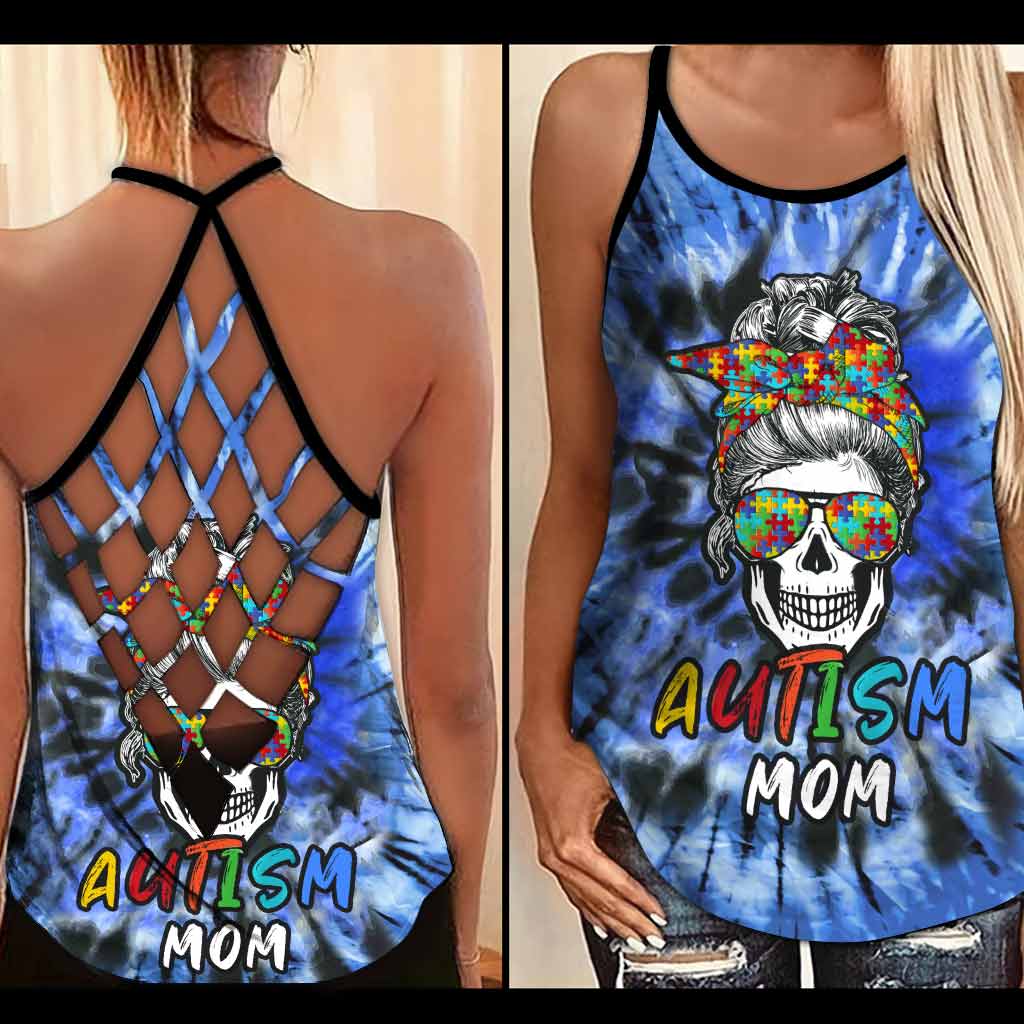 Autism Mom - Autism Awareness Cross Tank Top