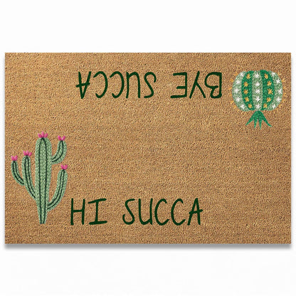 Hi Succa - Cactus Coir Pattern Print Doormat