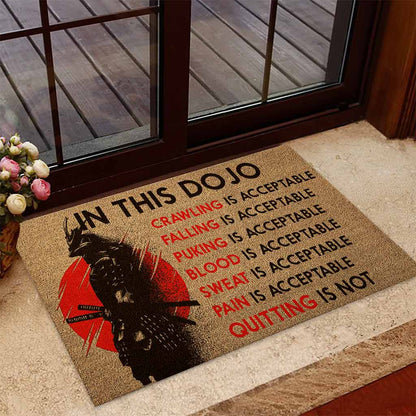 Fear Does Not Exist In This Dojo - Samurai Coir Pattern Print Doormat