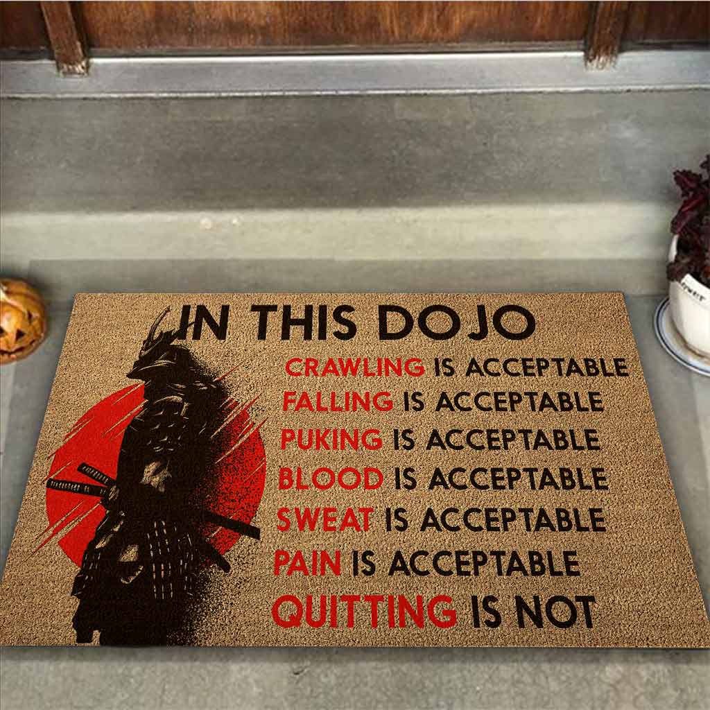 Fear Does Not Exist In This Dojo - Samurai Coir Pattern Print Doormat