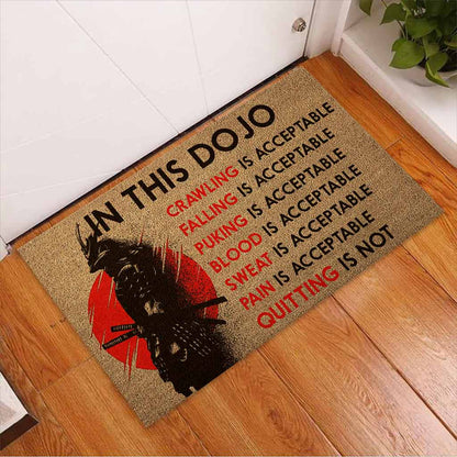 Fear Does Not Exist In This Dojo - Samurai Coir Pattern Print Doormat