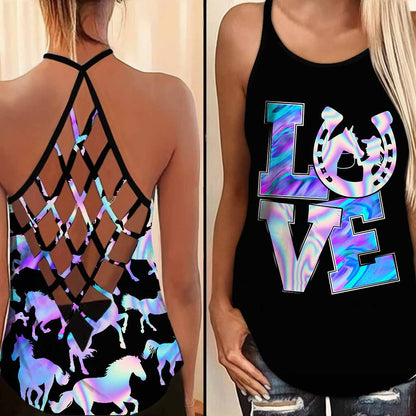 Love  - Horse Cross Tank Top