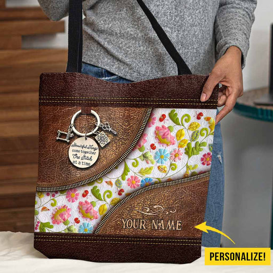 Quilting Personalized  Tote Bag