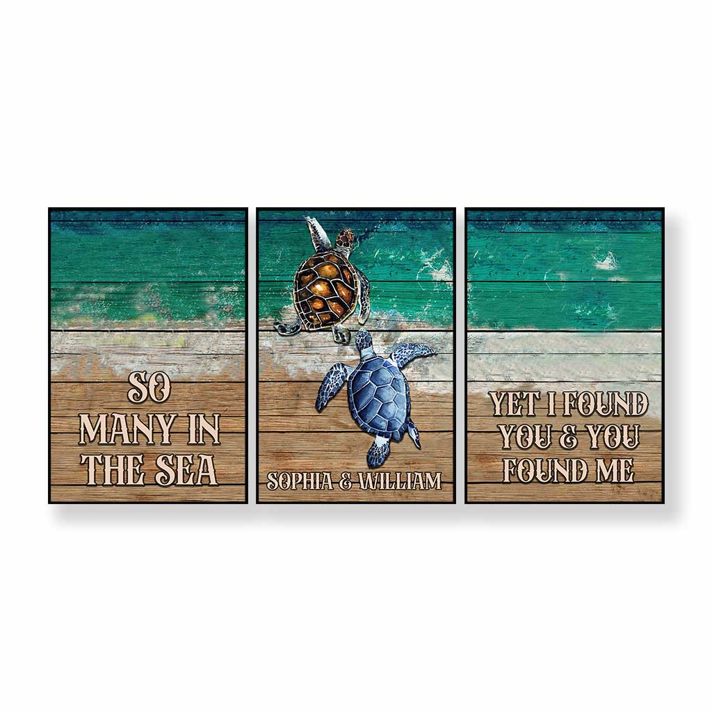 So Many In The Sea - Personalized Couple Turtle Poster & Canvas Set