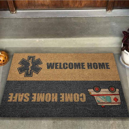 Come Home Safe - EMT Coir Pattern Print Doormat