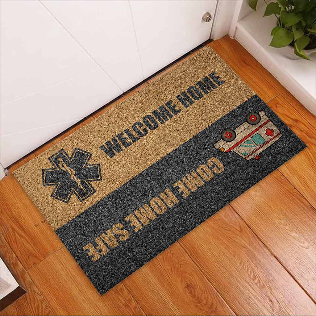 Come Home Safe - EMT Coir Pattern Print Doormat