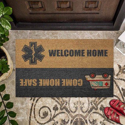 Come Home Safe - EMT Coir Pattern Print Doormat