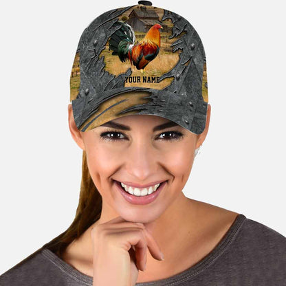 Rooster - Chicken Personalized Cap With Printed Vent Holes