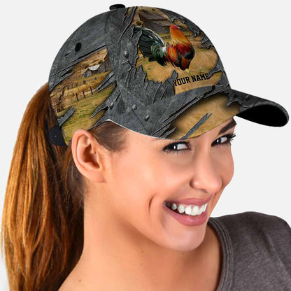 Rooster - Chicken Personalized Cap With Printed Vent Holes