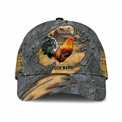 Rooster - Chicken Personalized Cap With Printed Vent Holes