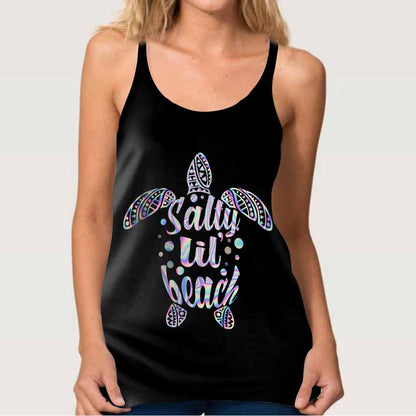 Salty LiL' Beach - Turtle Cross Tank Top