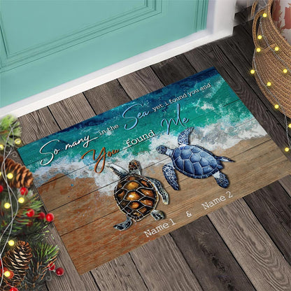 So Many In The Ocean  - Turtle Personalized Doormat