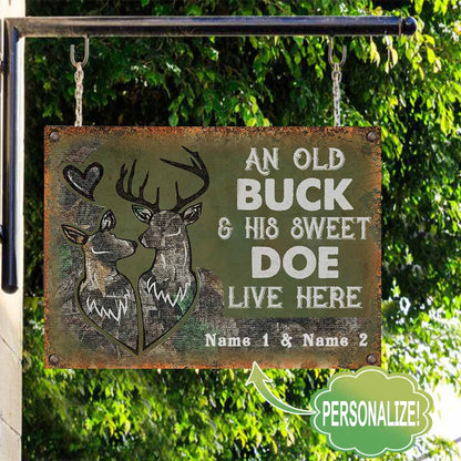 An Old Buck - Hunting Personalized Rectangle Metal Sign