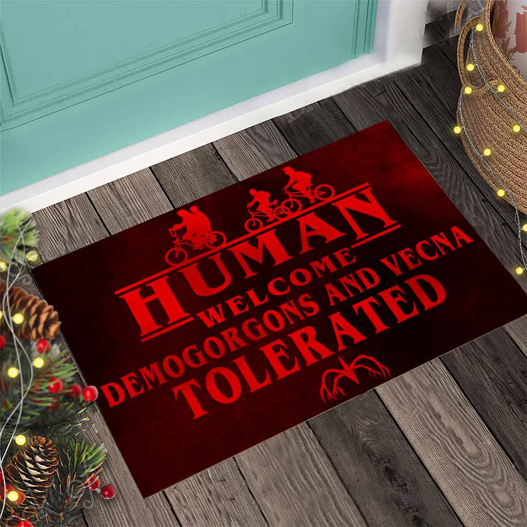 Human Welcome Demogorgons And Vecna Tolerated - Stranger Things Doormat