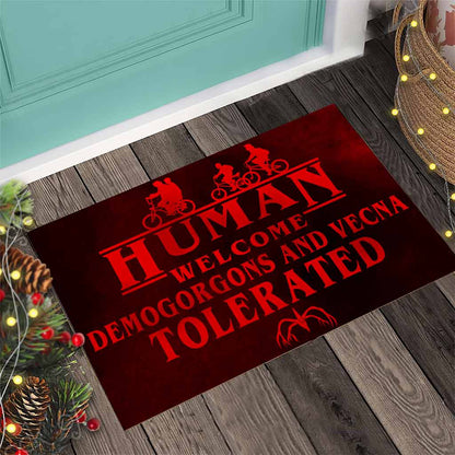 Human Welcome Demogorgons And Vecna Tolerated - Stranger Things Doormat