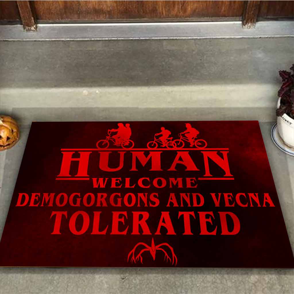 Human Welcome Demogorgons And Vecna Tolerated - Stranger Things Doormat