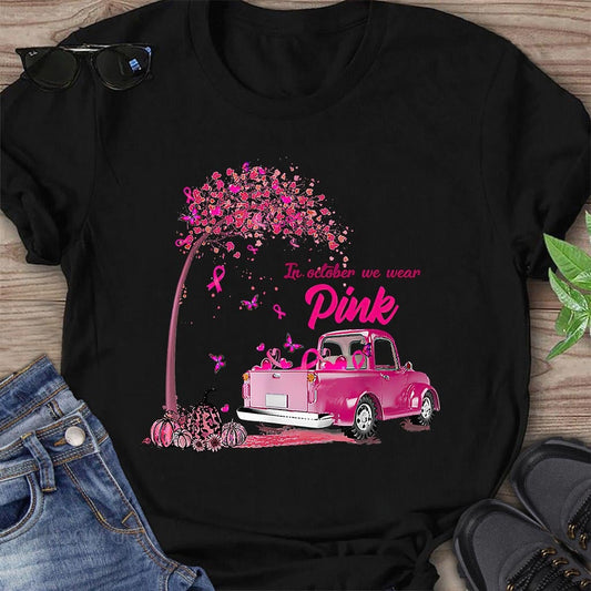 In October We Wear Pink - Breast Cancer Awareness T-shirt And Hoodie 092021