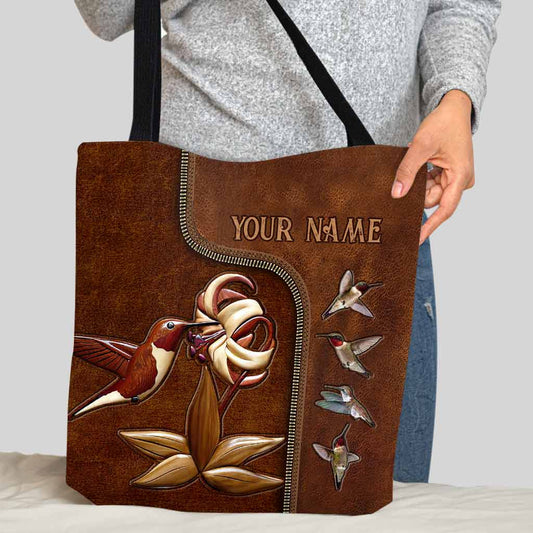 Love Hummingbird Personalized Tote Bag