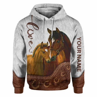 Love Horses - Personalized All Over T-shirt and Hoodie