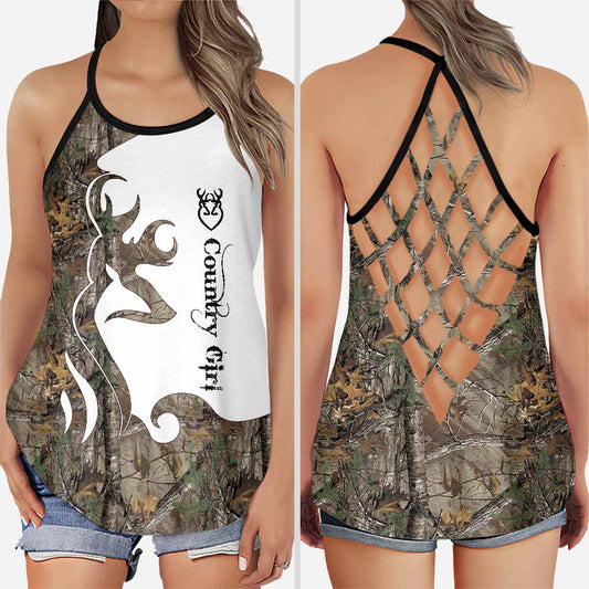 Country Girl  - Hunting Cross Tank Top