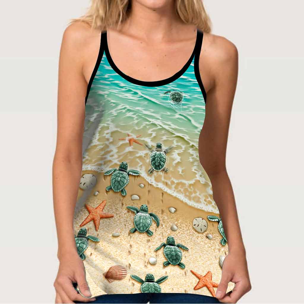 Salty Lil' Beach - Turtle Cross Tank Top