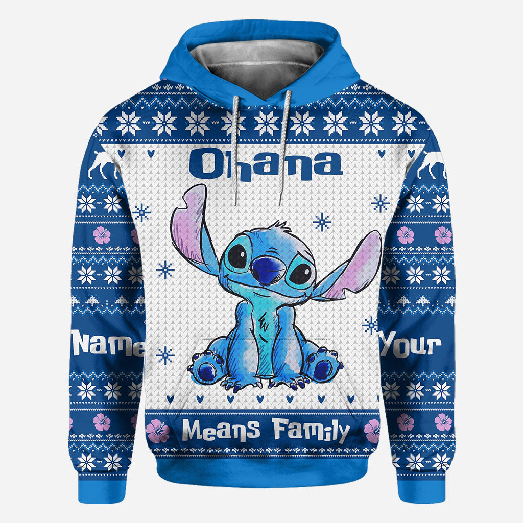 Ohana Means Family - Personalized Christmas Ohana All Over T-shirt and All Over T-shirt and Hoodie