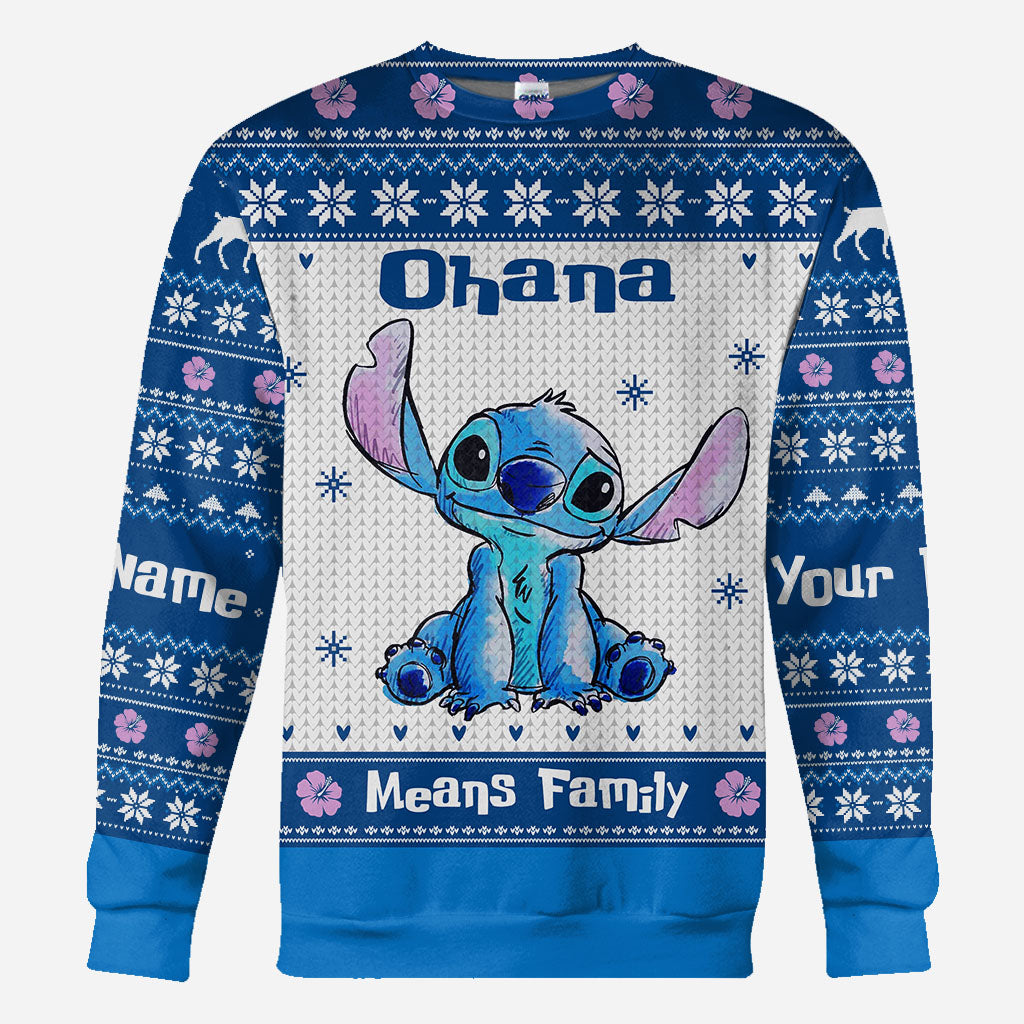 Ohana Means Family - Personalized Christmas Ohana All Over T-shirt and All Over T-shirt and Hoodie