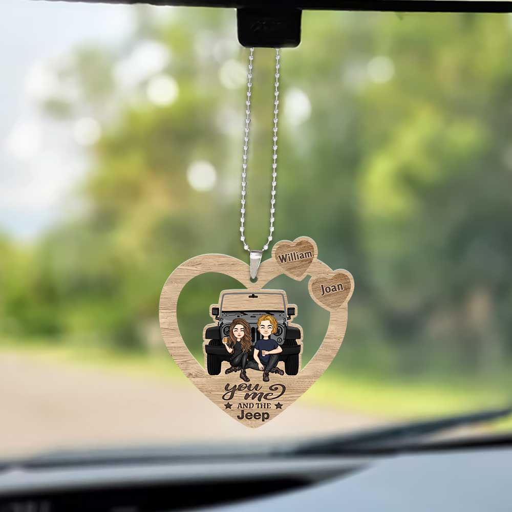 You And Me And The Jp - Personalized Couple Car Ornament (Printed On Both Sides)