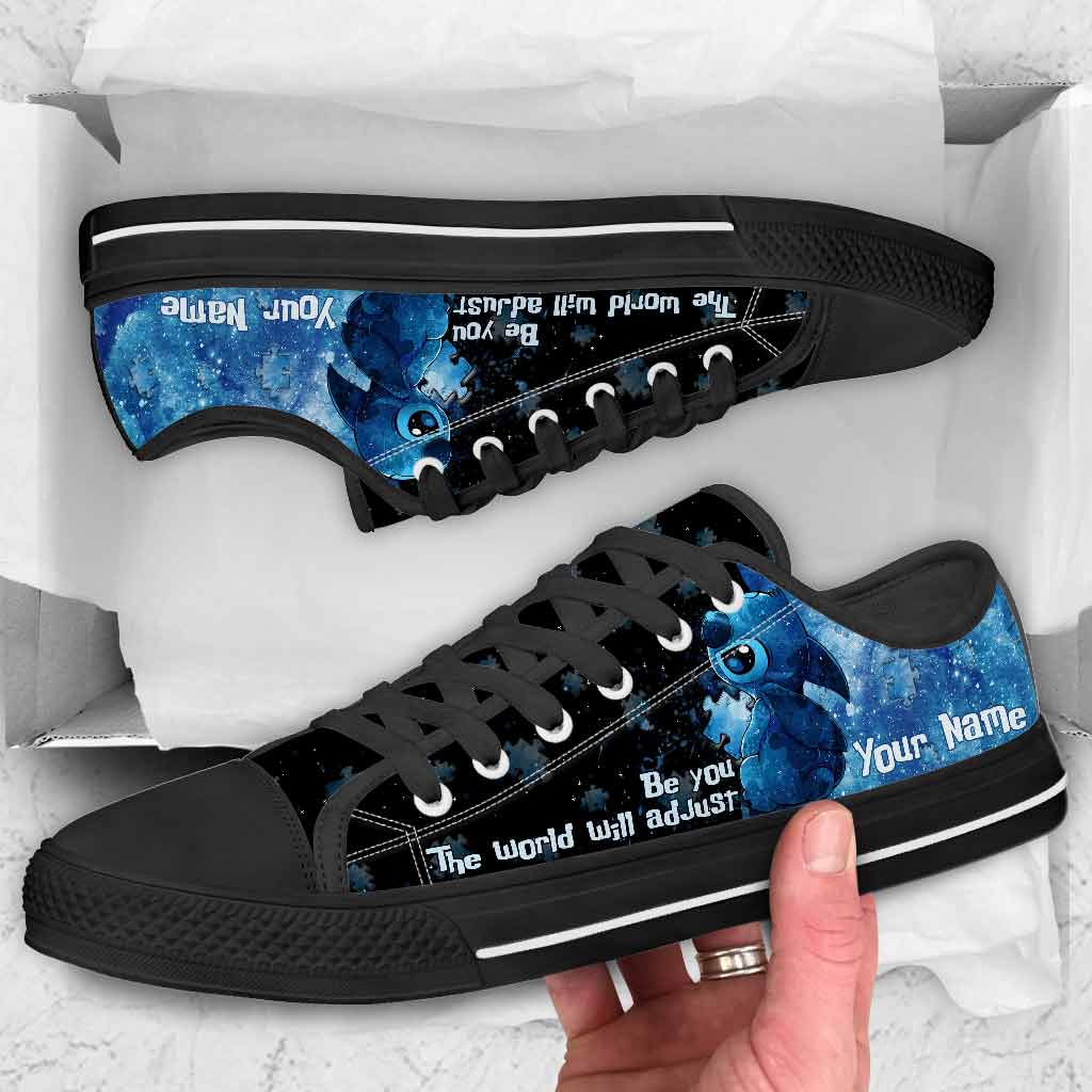 Be You The World Will Adjust - Personalized Autism Awareness Low Top Shoes