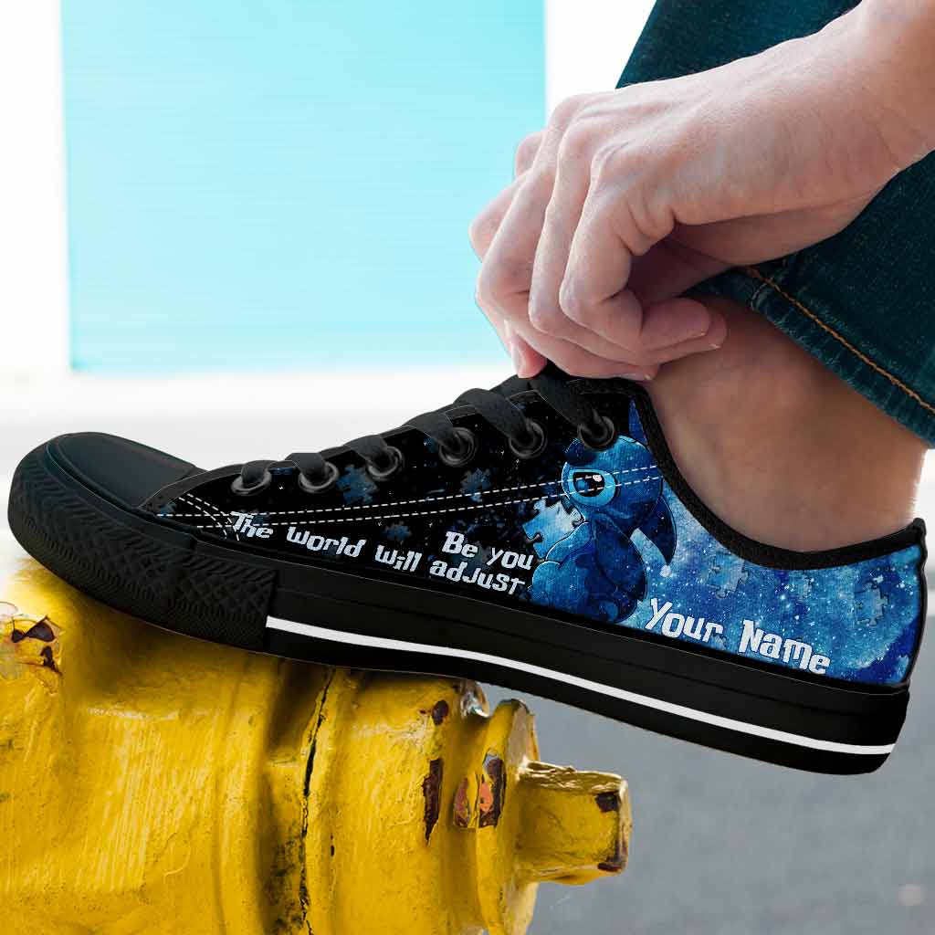 Be You The World Will Adjust - Personalized Autism Awareness Low Top Shoes