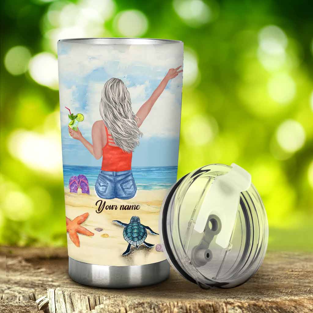 The Beach Is My Happy Place - Sea Lover Personalized Tumbler